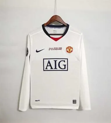 08-09 Manchester United away white UCL final long sleeve