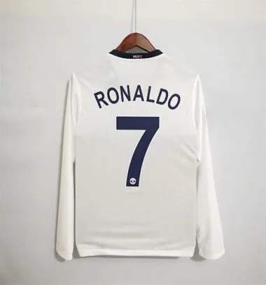 08-09 Manchester United away white UCL final long sleeve