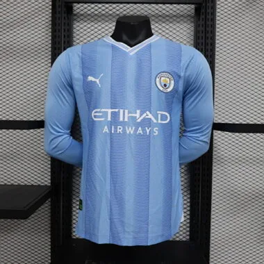 23-24 Manchester City Home Player Version Long Sleeve Soccer Jerseys Yupoo