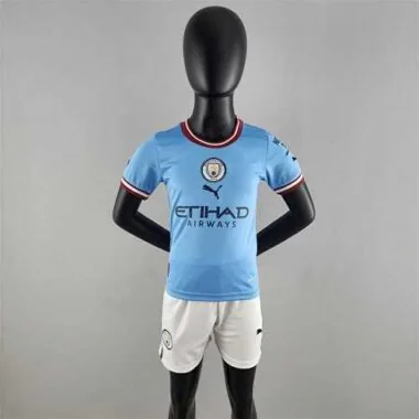 22-23 Manchester City home kids kit