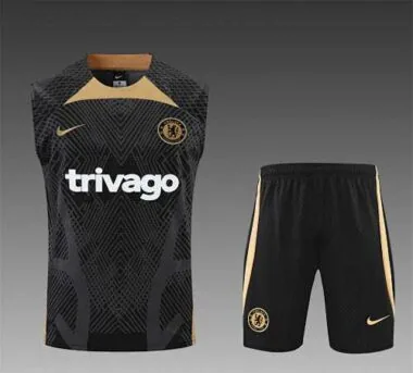 22-23 Chelsea vest training suit kit Black