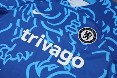 22-23 Chelsea trainingspak met korte mouwen, blauw camouflagepatroon