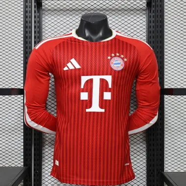 26-27 Player FC Bayern Home Long Sleeve Kit S-3XL Cheap Football Jersey Wholesale Yupoo