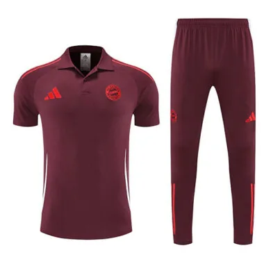 25-26 Bayern Munich Red POLO Training Kits Football Tracksuits Cheap Football Jersey Wholesale Yupoo