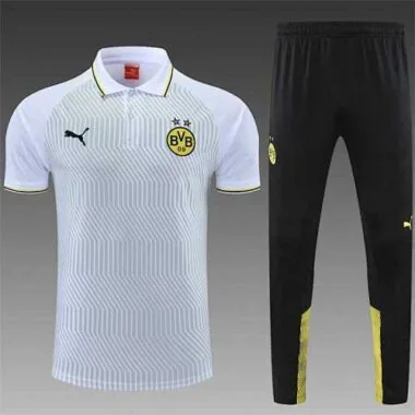 Polo Dortmund grey and white stripes
