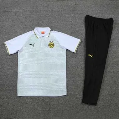 Polo Dortmund grey and white stripes