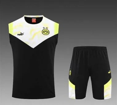 Equipación de entrenamiento del Dortmund 22-23, con chaleco, en blanco y negro