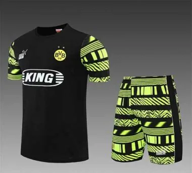 22-23 Dortmund Training Suit Short Sleeve Kit Black