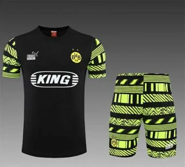 22-23 Dortmund Training Suit Short Sleeve Kit Black