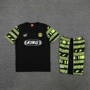 22-23 Dortmund Training Suit Short Sleeve Kit Black