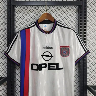 Camisa vintage do Bayern de Munique, equipamento retro de deslocamento, 96-98