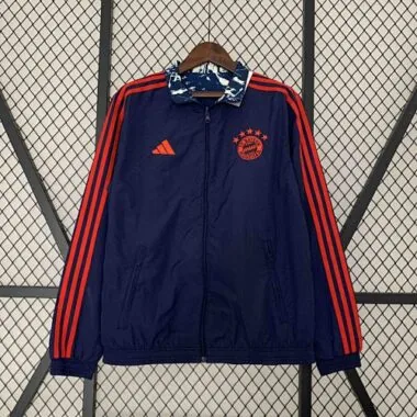 23-24 Bayern Reversible Windbreaker Gray&Navy Double-Sides Jacket