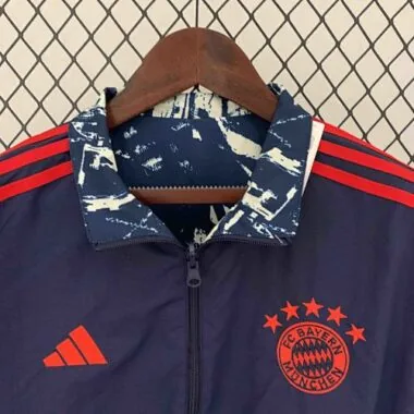 23-24 Bayern Reversible Windbreaker Gray&Navy Double-Sides Jacket