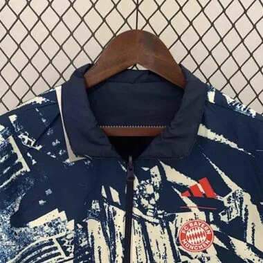 23-24 Bayern Reversible Windbreaker Gray&Navy Double-Sides Jacket
