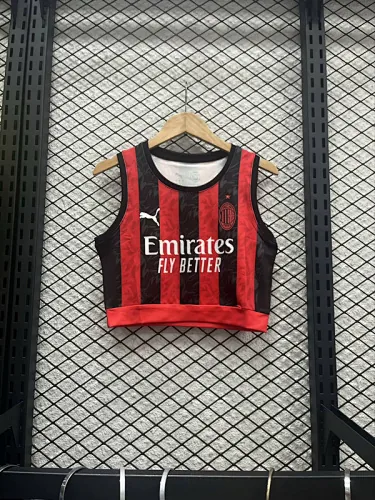 25-26 AC Milan Home Women#039;s Vest Cheap Football Jersey Wholesale Yupoo