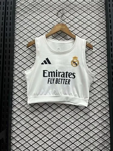 25-26 Real Madrid Home Women#039;s Vest Cheap Football Jersey Wholesale Yupoo