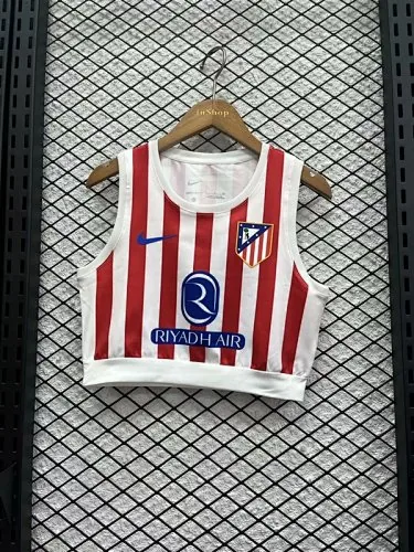 25-26 Atletico Madrid Home Women#039;s Vest Cheap Football Jersey Wholesale Yupoo