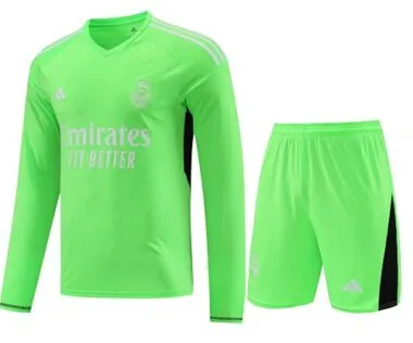 23-24 Real Madrid Goalkeeper Kits Short Sleeve Blue Suits Soccer Jerseys Yupoo