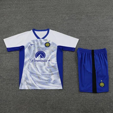 23-24 Inter Milan-shirts met korte mouwen, wit-blauwe trainingspakken