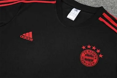 22-23 Bayern Munich training suit short sleeve kit red black