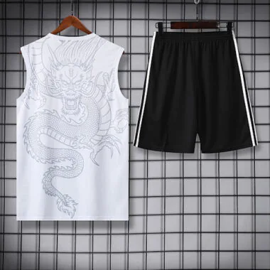 24-25 Real Madrid Dragon White Training Vest Kits(Top+Shorts)