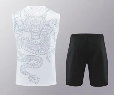 24-25 Real Madrid Dragon White Training Vest Kits(Top+Shorts)