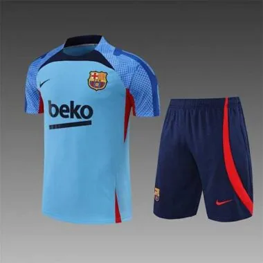 2022/23 Barcelona training suit short sleeve kit blue 3