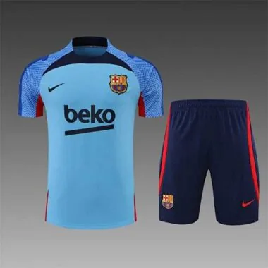 2022/23 Barcelona training suit short sleeve kit blue 3