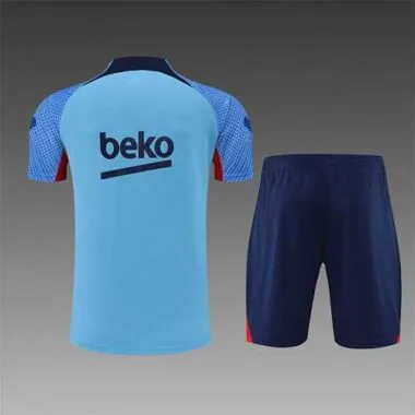 2022/23 Barcelona training suit short sleeve kit blue 3