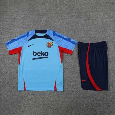 2022/23 Barcelona training suit short sleeve kit blue 3