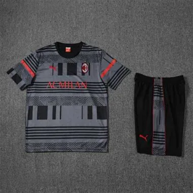 22-23 AC Milan Training Suit Short Sleeve Kit Grey