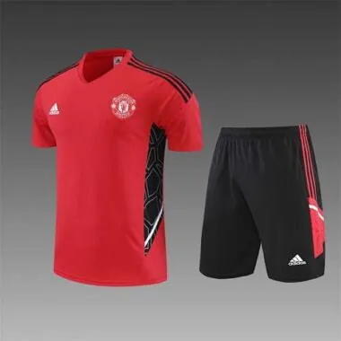 22-23 Manchester United Training Suit Short Sleeve Kit Red