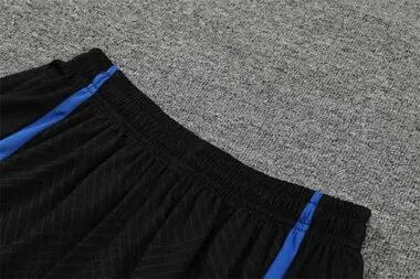 22-23 PSG trainingspak met korte mouwen, zwart-blauw