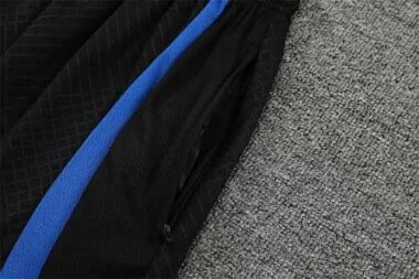 22-23 PSG trainingspak met korte mouwen, zwart-blauw