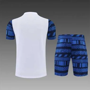 2022/23 Marseille training suit short sleeve kit white blue