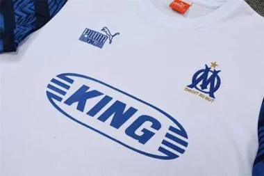 2022/23 Marseille training suit short sleeve kit white blue