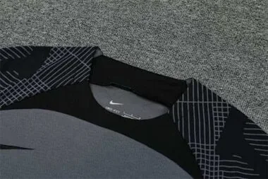 22-23 Barcelona Training Suit Short Sleeve Kit Black Grey