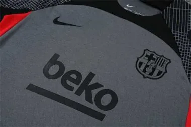 22-23 Barcelona Training Suit Short Sleeve Kit Black Grey