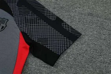 22-23 Barcelona Training Suit Short Sleeve Kit Black Grey