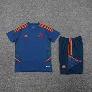 2022/23 Manchester United Training Suit Short Sleeve Kit Blue