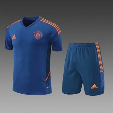 2022/23 Manchester United Training Suit Short Sleeve Kit Blue