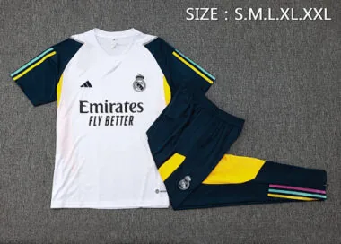 23-24 Real Madrid Short Sleeve Kits White Training Suits