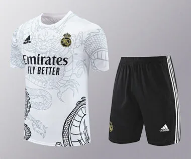 24-25 Real Madrid White Dragon Training Kits(Top+Shorts)