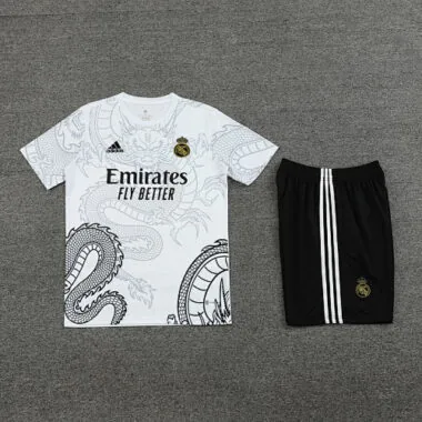 24-25 Real Madrid White Dragon Training Kits(Top+Shorts)
