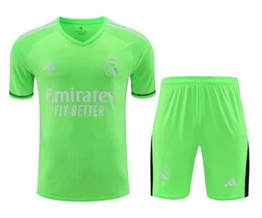 23-24 Real Madrid Goalkeeper Kits Short Sleeve Green Suits