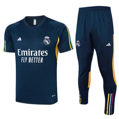 23-24 Real Madrid Short Sleeve Kits Navy Training Suits