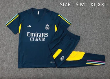 23-24 Real Madrid Short Sleeve Kits Navy Training Suits