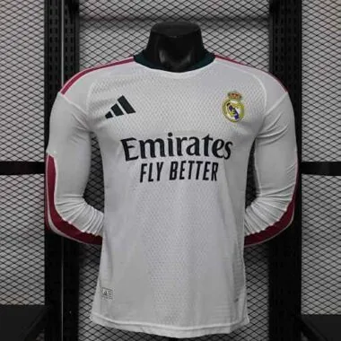 26-27 Player Real Madrid Home Long Sleeve Kit S-3XL Cheap Football Jersey Wholesale Yupoo