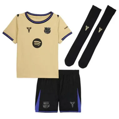 25-26 Kids Barcelona Away Kids Full Kit Cheap Football Jersey Wholesale Yupoo