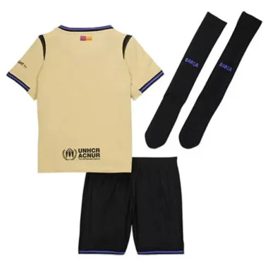 25-26 Kids Barcelona Away Kids Full Kit Cheap Football Jersey Wholesale Yupoo